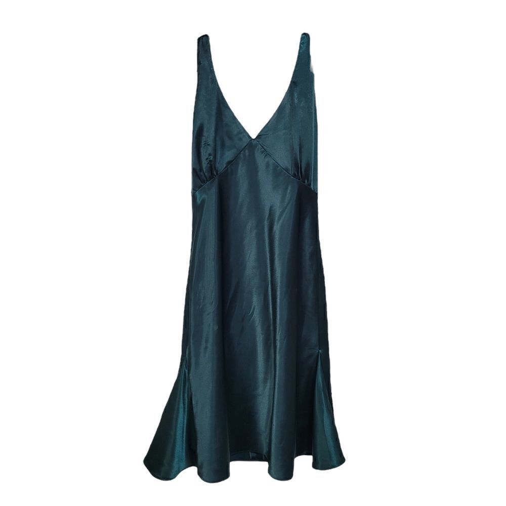 Green Slip Halter Cocktail Dress